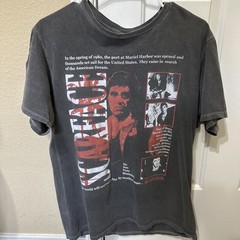 Scarface Men Shirt Large Gray Graphic Short Sleeve Tee