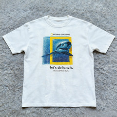 National Geographic Let’s Do Lunch Great White Shark Graphic T-Shirt S-5XL