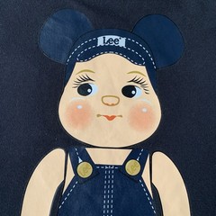 Lee Jeans X Bearbrick Collab T-Shirt Black Large Buddy Lee Graphic Medicom Toy
