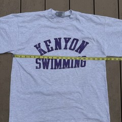 Vintage 90s Kenyon Swimming Made in USA College Spellout Shirt Men’s Medium NCAA