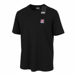 Diesel T-Gerade 16 Men T-Shirt 2XL Black Cotton Jersey Crewneck
