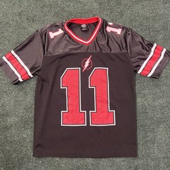 The Flash T-Shirt Football Jersey Black w/Red DC Comics Originals Number 11 L