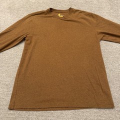 Carhartt Shirt Mens Medium Brown Long Sleeve Logo Workwear Tee Original Fit Work