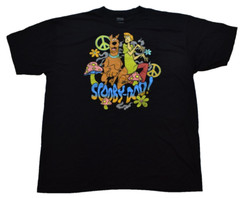 Scooby-Doo! Mens Big & Tall Scooby Shaggy Peace Mushrooms Flowers Shirt New 3XLT