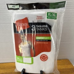 3 Pack Hanes Tagless Tanks Mens Undershirts – Size XL/XG – 46-48”