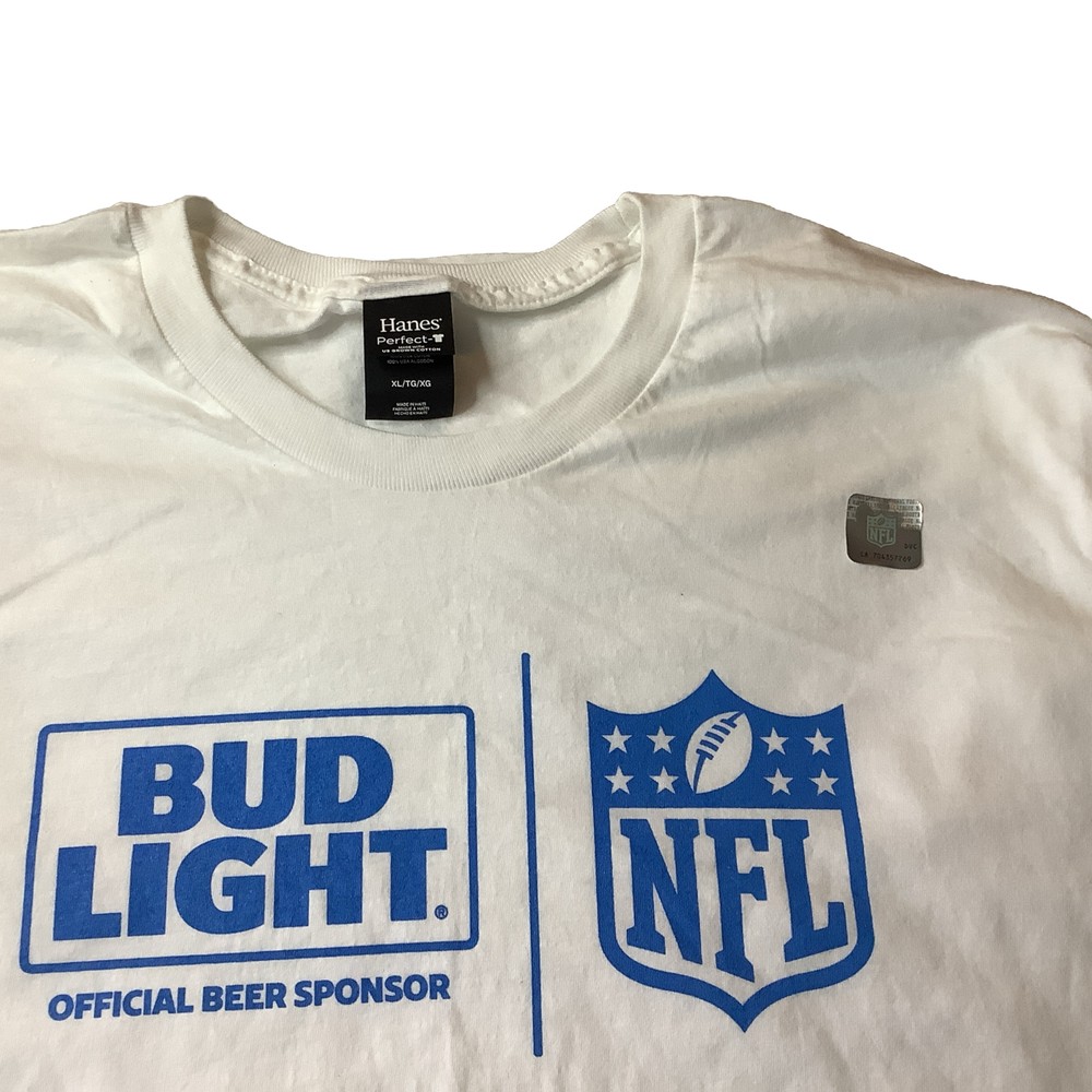 NFL Budlight Official Beer Sponsor XL Hanes Promo T-Shirt
