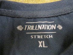 TRILLNATION Men’s Gray XL Zipper T-Shirt Asymmetrical Hem Stretch Cotton Blend