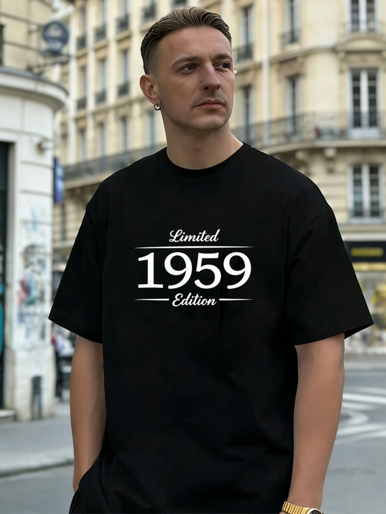 Limited 1959 Edition Graphic 100% Cotton Men’s T-Shirt for Daily Casual Wear