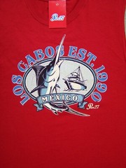 Los Cabos Tank Top Adult Medium Red Graphic Marlin Ocean Beach Outdoor Mens