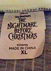 Nightmare Before Christmas Costume T Shirt Disney Novelty Tuxedo Style 3D Tee XL