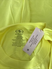 ATHLETIC WORKS Breathable Acid Yellow Short Sleeve Crew Neck T-Shirt Sz XL*