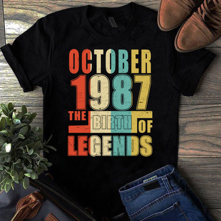 October 1987 The Birth Of Legends Vintage Unisex Tshirt