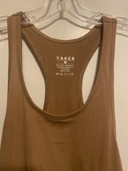 Yaker Men’s Workout Tank Top Cotton Light Brown Small Fitness Racerback NWOT