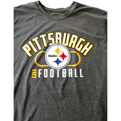 Pittsburgh Steelers Football NFL Team Apparel Gray Short Sleeve T- Shirt Mens L