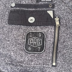 PROJEK RAW Mens M Urban Tactical Style Henley Shirt Heather Gray Zip Utility Y2K