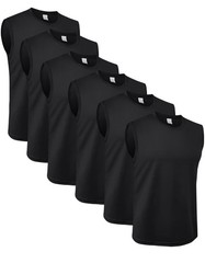 6Pack Mens Quick Dry Sleeveless Shirt Gym Workout Muscle Tee Tank Sports Outdoor
