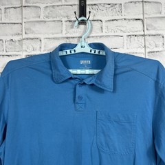 Duluth Shirt Mens XL Longtail Short Sleeve Polo Blue Workwear Casual