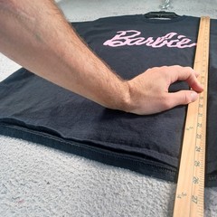 Barbie Mens Black T-Shirt Size Medium Logo Graphic Tee Short Sleeve Crew Neck