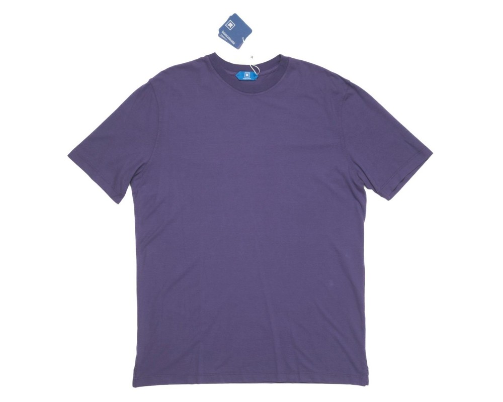 Kired by Kiton $295 NWT Crepe Cotton Short Sleeve Purple Slim T-Shirt XL (54 IT)