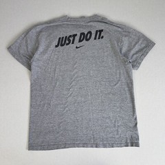 Vintage NIKE Team Sports Logo Graphic Tee Shirt Grey Mens Small Double Sided