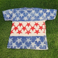 Vintage 80s American Flag Stars AOP Shirt Large 22×27 Crop