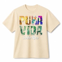 Pura Vida Costa Rica Tropical Graphic T-Shirt Vacation Souvenir Cotton Tee