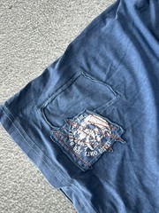 Diesel Sleeveless T-Shirt Men XL Blue Graphic Logo Distressed Cotton