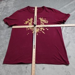 True Religion Shirt Men’s XL Red Metallic Horseshoe Print Short Sleeve Pullover!