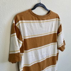 Quiksilver Men’s Brown Striped San Miguel Short Sleeve Pocket Tee Shirt Sz L EUC