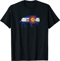 NEW LIMITED Colorado Flag Buffalo Design Great Premium Tee T-Shirt Size S-3XL