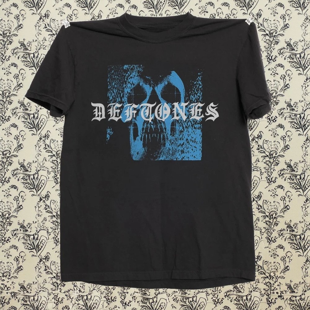 Deftones Skull Rock Band T-Shirt Black Cotton Graphic Tee Unisex