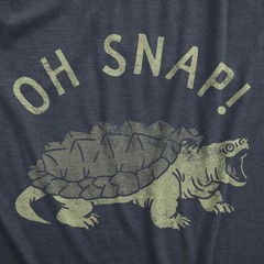 Mens Oh Snap T Shirt Funny Sarcastic Snapping Turtle Joke Tee For Guys