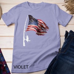 Fishing American Flag Fisherman Patriotic day 4th of July Unisex T-shirt