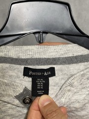 Porter & Ash Shirt Men XL Gray Henley Periwinkle Sweater Golf Tee Casual Soft