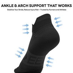 Ankle Compression Socks for Men and Women 6 Pairs Cushioned Low Cut Athletic …