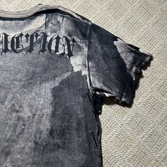 Rare Vtg Affliction Puppet Master God Vs Devil Demon Shirt 2XL Y2K AOP