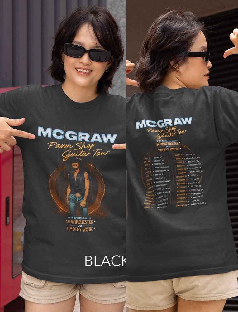 Tim Mcgraw Country Tour, Pawn Shop Guitar Tour Dates 2026 Reprint T-Shirt