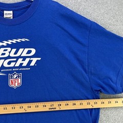 Gildan Mens T Shirt XL X-Large ‘Bud Light’ NFL Tee Blue Beer Camisa Relaxed