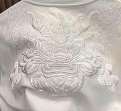 Men’s Dragon Embroidery T-Shirt Casual Short Sleeve Cotton Hip Hop Tee Top
