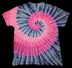 *New* 3XL & 4XL Handmade Tie Dye, Pink Blue Spiral, Crew or V-Neck