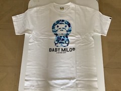 Authentic a bathing ape bape abc camo baby milo tee t shirt white blue M new