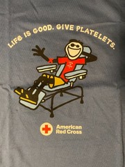 American Red Cross Life is Good Give Platelets XL T-Shirt – Platelet Donor Shirt