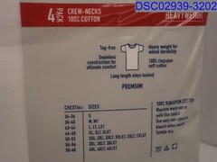 Qty= 4 (1 Pack of 4), Size= L, Stafford Men’s White V-Neck T-Shirts