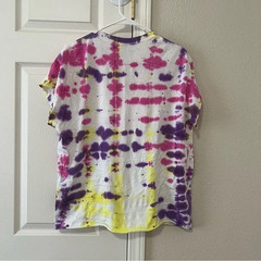Gildan Heavy Cotton Tie Dye T-Shirt Large Multicolor Purple Yellow Pink Unisex