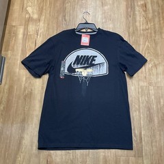 Nike Dri Fit GoldBasket Backboard Aj1 Men’s Sz Large Black/Gold Toe 1 Shirt RARE