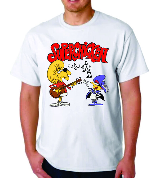 SUPER CHICKEN & FRED SING T-SHIRT – Cartoon JAY WARD HANNA BARBERA TEE