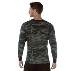 Long Sleeve Shirt Black Camo Tactical Military Hunting Rothco Tee Sizes S-3XL