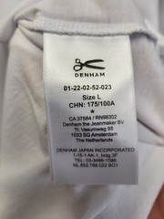 Denham White Applique Logo Short Sleeve Cotton T-Shirt Mens Size Large BNWT.PWB