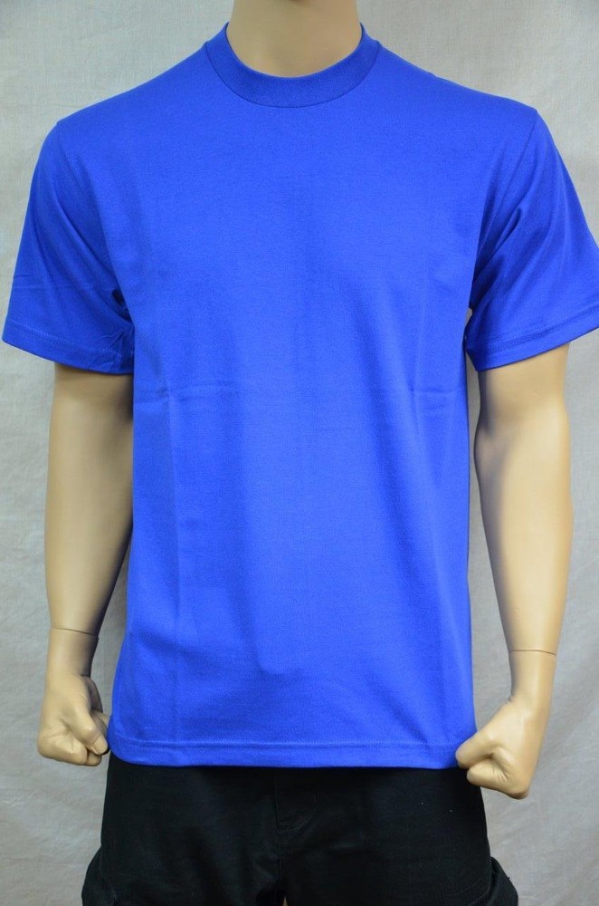 1 NEW PRO5 SUPER HEAVY WEIGHT T-SHIRT ROYAL BLUE TEE PLAIN BLANK COTTON S-7XL