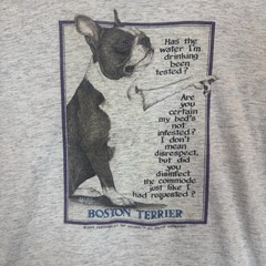 Vintage 1994 Boston Terrier Graphic T Shirt Bay Side USA Made Mens XL